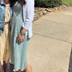 Striped Green and White Dress